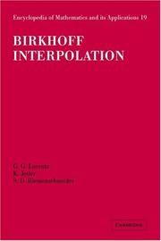Cover of: Birkhoff interpolation