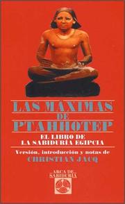 Cover of: Las Maximas De Ptahhotep by Christian Jacq