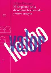 Cover of: El Desplome De La Dicotomia Hecho-valor Y Otros Ensayos by Hilary Putnam