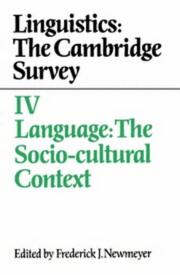 Cover of: Language: the socio-cultural context