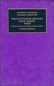 Cover of: The eighteenth-century mock-heroic poem