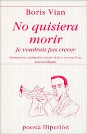 Cover of: No Quisiera Morir