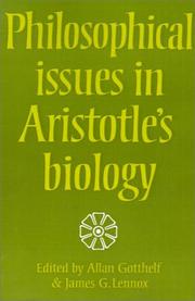 Cover of: Philosophical issues in Aristotle