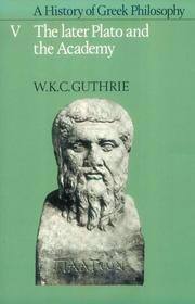 Cover of: A History of Greek Philosophy (Later Plato & the Academy) by W. K. C. Guthrie