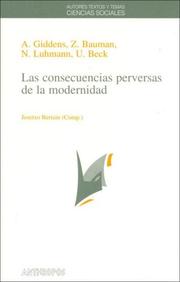 Cover of: Las Consecuencias Perversas de La Modernidad by Anthony Giddens