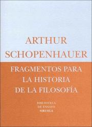 Cover of: Fragmentos Para La Historia de La Filosofia by Arthur Schopenhauer