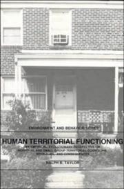 Cover of: Human territorial functioning by Ralph B. Taylor, Ralph B. Taylor