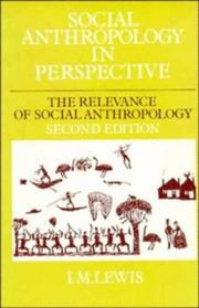 Cover of: Social Anthropology in Perspective by Lewis, I. M., Lewis, I. M.