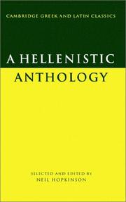 Cover of: A Hellenistic anthology by selected and edited by Neil Hopkinson.