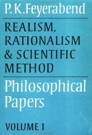 Cover of: Realism, Rationalism and Scientific Method by Paul K. Feyerabend