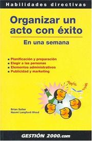 Cover of: Organizar Un Acto Con Exito En Una Semana by Naomi Langford-Wood, Brian Salter