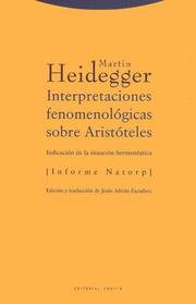 Cover of: Interpretaciones Fenomenologicas Sobre Aristoteles (Filosofia)