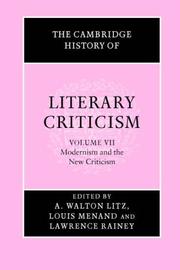 Cover of: The Cambridge History of Literary Criticism, Vol. 7 by 