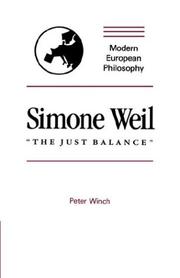 Cover of: Simone Weil: "the just balance"