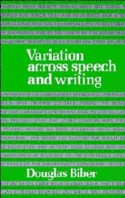 Cover of: Variation across speech and writing by Douglas Biber