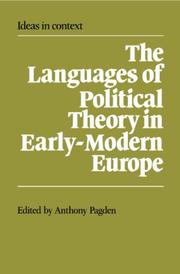 Cover of: The Languages of political theory in early-modern Europe by edited by Anthony Pagden.