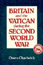 Cover of: Britain and the Vatican during the Second World War
