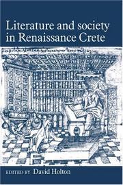 Cover of: Literature and society in Renaissance Crete