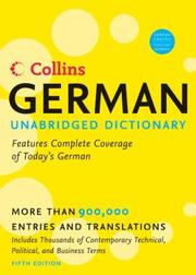 Cover of: Collins German-English, English-German dictionary by by Peter Terrell ... [et al.] = Grosswörterbuch Deutsch-Englisch Englisch-Deutsch / von Peter Terrell ... [et al.].