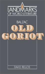 Cover of: Honoré de Balzac, Old Goriot by David Bellos