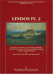 Cover of: Lindos Fouilles De L'Acropole, 1902-1914: Excavations and Surveys in Southern Rhodes the Post-Mycenaean Periods Until Roman Times and the Medieval Period