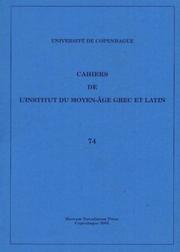Cover of: Cahiers De L'lnstitut Du Moyen-age Grec Et Latin by Sten Ebbesen