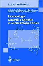 Cover of: Farmacologia Generale e Speciale in Anestesiologia Clinica (Anestesia e Medicina Critica)