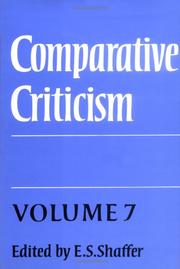 Cover of: Comparative Criticism by E. S. Shaffer, E. S. Shaffer