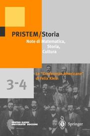Cover of: PRISTEM/Storia / Number 3-4 (PRISTEM/Storia) by Pietro Nastasi