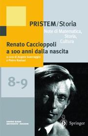 Cover of: Renato Caccioppoli a 100 anni dalla nascita (PRISTEM/Storia) by 