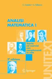 Cover of: Analisi Matematica I: Teoria ed esercizi con complementi in rete (UNITEXT / La Matematica per il 3+2)