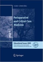 Cover of: Perioperative and Critical Care Medicine: Educational Issues 2005