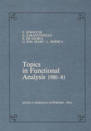 Cover of: Topics in functional analysis 1980-81 by Franco Strocchi, Eduardo H. Zarantonello, Ennio De Giorgi, Gianni Dal Maso, Luciano Modica