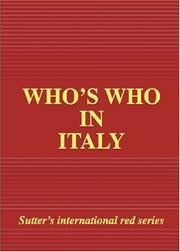 Cover of: Who's Who in Italy 2006 Edition (Who's Who red series)
