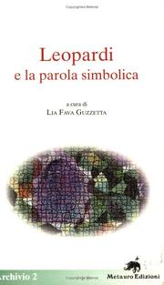 Cover of: Leopardi E La Parola Simbolica