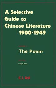 Cover of: Selective Guide to Chinese Literature 1900-1949 by Lloyd Haft