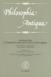 Cover of: Simplicius by Ilsetraut Hadot