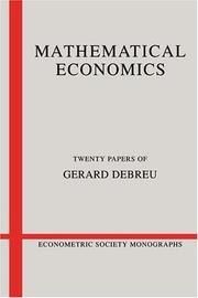 Cover of: Mathematical Economics by Gerard Debreu