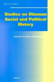Cover of: Studies on Ottoman Social and Political History: Selected Articles and Essays (Social, Economic and Political Studies of the Middle East and Asia)