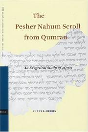 Cover of: The Pesher Nahum Scroll from Qumran: An Exegetical Study of 4Q169 (Studies on the Texts of the Desert of Judah)