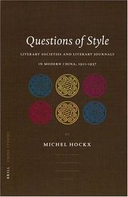 Cover of: Questions of Style | Michel Hockx