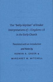 Cover of: The Belly-myther of Endor: Interpretations of 1 Kingdoms 28 in the Early Church (Sbl - Writings from the Greco-Roman World)