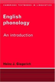 English phonology by Heinz J. Giegerich