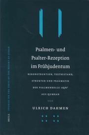Psalmen- Und Psalter-Rezeption Im Fruhjudentum by Ulrich Dahmen