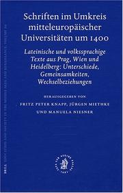 Cover of: Schriften Im Umkreis Mitteleuropaischer Universitaten Um 1400 (Education and Society in the Middle Ages and Renaissance)