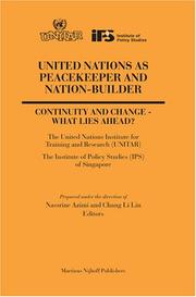 Cover of: United Nations As Peacekeeper And Nation-builder