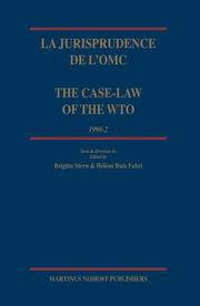 Cover of: La Jurisprudence De L'omc/the Case-law of the Wto