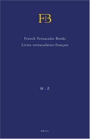 Cover of: French Vernacular Books / Livres vernaculaires franÃ§ais (FB) by 
