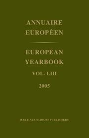 Cover of: European Yearbook / Annuaire EuropÃ©en, Volume 53 (2005) (Annuaire European/European Yearbook) | Council of Europe.