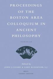 Cover of: Proceedings of the Boston Area Colloquium in General, Volume XXII (2006) (Proceedings of the Boston Area Colloquium in Ancient Philosophy)